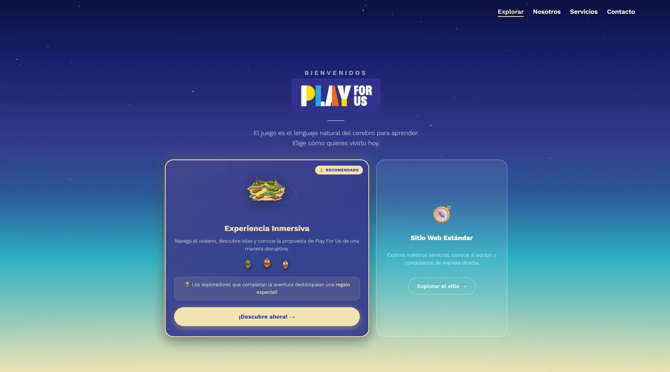 Explore Play For Us website